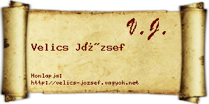 Velics József névjegykártya